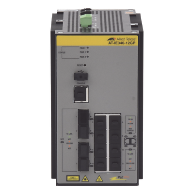 Switch Industrial PoE+ Capa 3 / 8 Puertos Gigabit PoE+ / 4 SFP / Recuperación <50 ms / -40°C a 75°C | SIERRA STORE