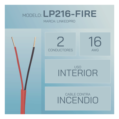 Cable FPLR / 2x16 AWG / 305m (1000 pies) / Rojo / UL 1666 FT4 / Detección y Evacuación de Incendios | SIERRA STORE