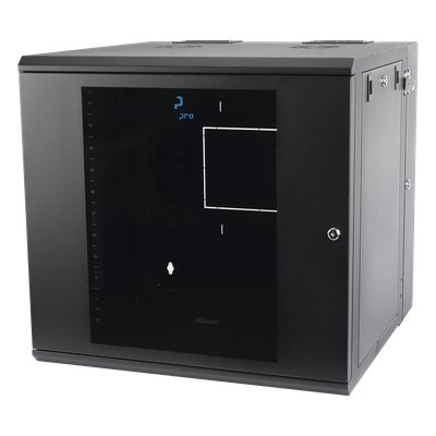 LINKEDPRO BY EPCOM SR-1912-GAP-V5 - Gabinete de Pared Abatible / Rack 19" 12U / Ventana Cristal Templado / Apertura 120° / Laterales | SIERRA STORE