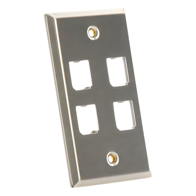 PANDUIT CFP4SY - Placa de Pared Vertical / Acero Inoxidable Grado 304 / 4 Puertos Mini-Com / 2.74 x 4.5 pulgadas | SIERRA STORE