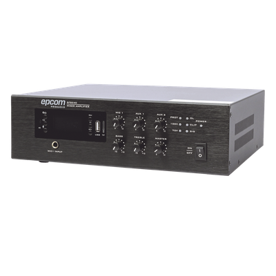 Mini Amplificador Mezclador / 240W RMS / Sistema 70/100V / Bluetooth / MP3 / Tuner FM / Prioridad Micrófono / 0.98 x 0.29 x 0.82 ft | SIERRA STORE
