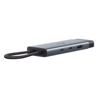 Adaptador HUB / 6 en 1 / USB-C / HDMI 4K@60Hz / Ethernet Gigabit / 100W PD / 4.65 x 1.69 x 0.56 in | SIERRA STORE
