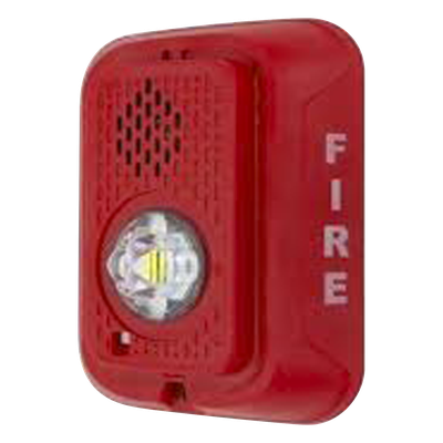 Sirena con Estrobo LED / 2 Hilos / Candela Seleccionable hasta 185 cd / 24 Vcd / Montaje en Pared | SIERRA STORE