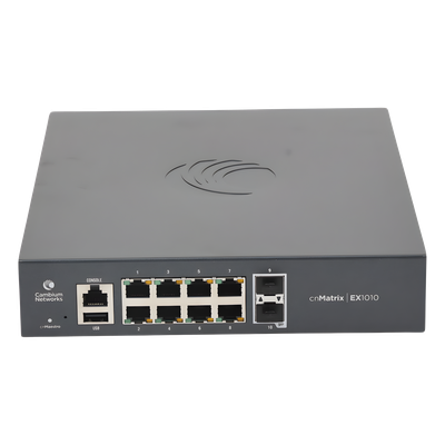 Switch cnMatrix EX1010  de 8 puertos Gigabit Ethernet y 2 SFP, Capa 2,  gestión en la nube | SIERRA STORE