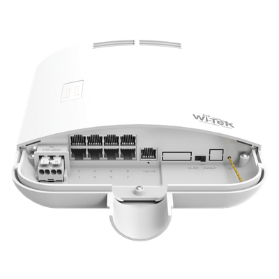 Switch PoE para Exterior / 8 Puertos 10/100 Mbps PoE af/at / 1 Puerto Uplink 10/100 Mbps / Presupuesto 120 W / Alcance Extendido 250 m | SIERRA STORE