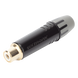 Conector RCA Hembra / Contacto Chapado en Oro / Carcasa Metálica Negra / Cable OD 3.5-6.5 mm / 2000 Ciclos | SIERRA STORE