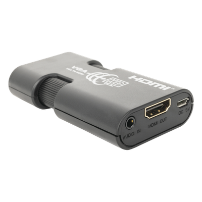 MINI Adaptador de VGA a HDMI /  Resolución 1920x1080 @ 60Hz / Jack de audio de 3.5mm / Soporta alimentacion  por Micro USB | SIERRA STORE