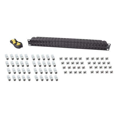SIEMON Z6-PNL-U48K - Patch Panel UTP / 48 Puertos Cat 6 / Plano 1UR / 19" Rack / Acero Negro / 4.3 x 19 x 1.7 in | SIERRA STORE