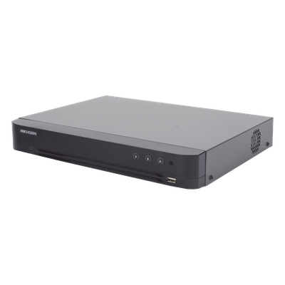 HIKVISION IDS-7208HUHI-M1/XT - DVR Pentahíbrido / 16 Canales (8 TURBOHD + 8 IP) / 8 Megapixel (4K) / Audio Bidireccional Coaxitron / | SIERRA STORE
