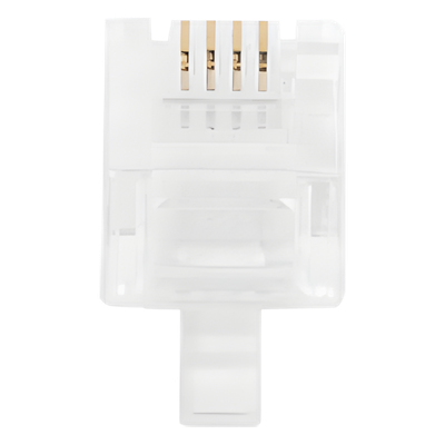LINKEDPRO BY EPCOM TCRJ11-100 - Plug Modular RJ11 / 4 Contactos / Chapado Oro 50 Micras / Paquete 100 Piezas | SIERRA STORE