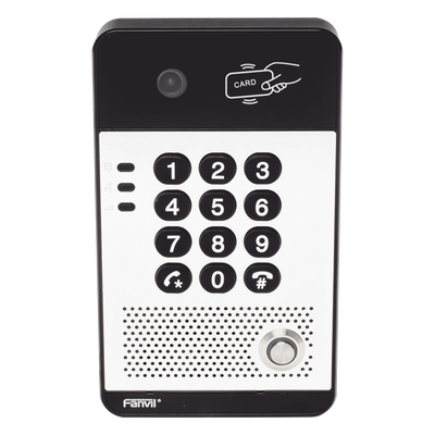 Vídeo Portero IP con 2 líneas SIP, cámara HD, relevador integrado, teclado numérico y lectora de tarjetas RFID para control de acceso | SIERRA STORE