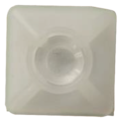 Base Autoadherible para Cinchos / 19x19 mm / Nylon Resistente / Temperatura -10°C a 50°C / Paquete 100 Piezas / Orificio Central para | SIERRA STORE