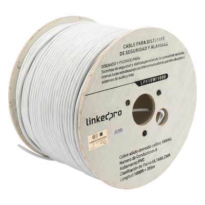 Cable de Control / 6 Conductores / 18 AWG / Cobre Sólido / CMR Riser / 305 m (1000 ft) | SIERRA STORE