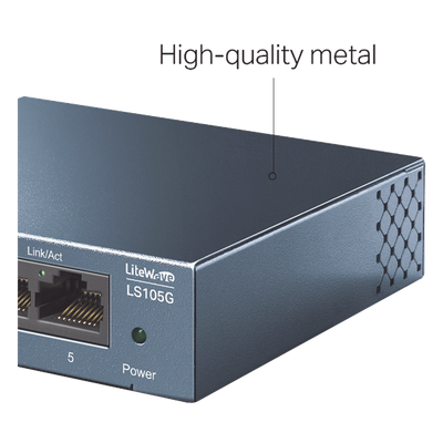 Switch de Escritorio / 5 Puertos Gigabit / 10/100/1000 Mbps / Carcasa Metálica / Auto-MDI/MDIX / Green Ethernet | SIERRA STORE
