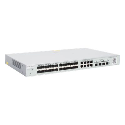 Switch Capa 3 Administrable / 24 Puertos SFP 1G / 8 Puertos Combo 10/100/1000 / 4 Puertos SFP+ 10G / 128 Gbps / 96 Mpps | SIERRA STORE