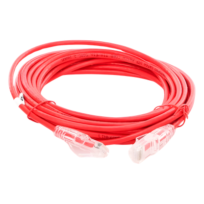 LINKEDPRO BY EPCOM LP-UT6A-500-RD-28 - Cable de Parcheo Slim UTP Cat6A / 5 m (16.40 ft) / 28 AWG / RJ45 / Rojo | SIERRA STORE