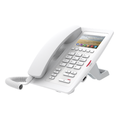 Teléfono IP para Hotelería / Pantalla LCD 3.5" / 6 Teclas Programables / PoE 802.3af / Dual Ethernet 10/100 Mbps / Modo Puente PC | SIERRA STORE