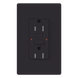 Tomacorriente GFCI / 15 A / 125 V~ 60 Hz / Autoprueba continua / Disparo 4-6 mA / Resistente a manipulaciones / Negro | SIERRA STORE