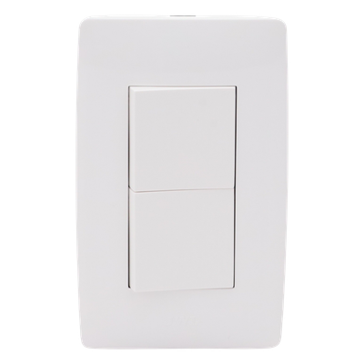 Apagador Dúplex de 10 A/ 127 V CA ~ 60 Hz /  1 1/2 Módulos / Color Blanco. | SIERRA STORE