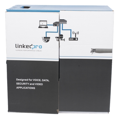 LINKEDPRO BY EPCOM EP-CAT-5E-R2 - Bobina de Cable Cat5e / 305 m (1000 pies) / 24 AWG UTP / CCA / 100 MHz / Gris / Interior | SIERRA STORE