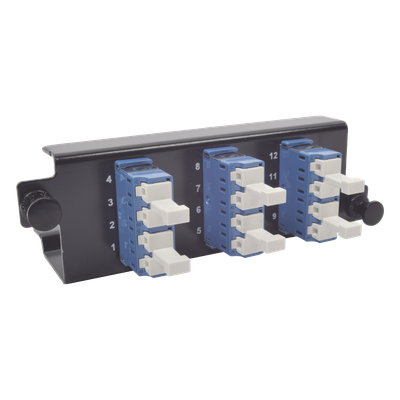 SIEMON PPM-F-LCU12-01 - Placa Acopladora de Fibra Óptica / 12 Fibras LC Duplex / Monomodo OM3 OM4 / Snap-In / 1U hasta 96 Fibras | SIERRA STORE