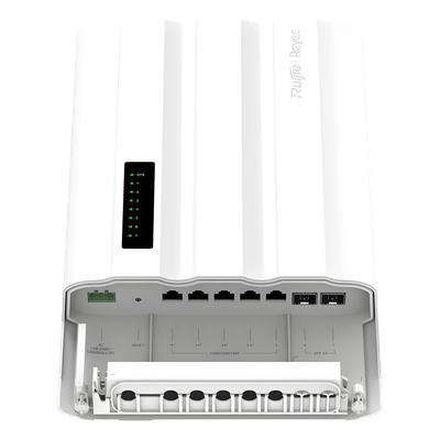 Switch PoE para Exteriores / 7 Puertos Gigabit / 5 RJ45 + 2 SFP / PoE+ 60W / ERPS / IP65 / -30°C a 65°C / Gestión Cloud / Capa 2 / | SIERRA STORE