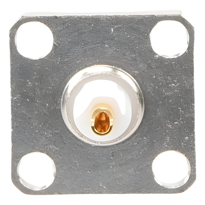 Conector BNC Hembra para Chasis / Montaje en Panel 17.53 mm / 4 Perforaciones 12.7 mm (0.5 in) / Impedancia 50 Ohm / Terminación por | SIERRA STORE