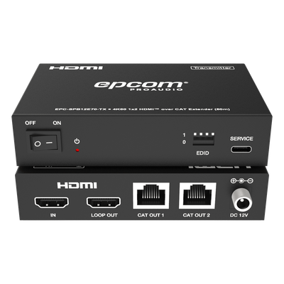 Splitter HDMI / 1x2 / 4K@60Hz a 60 m (197 ft) / 4K@30Hz a 70 m (230 ft) / Extensión Cat6 / Salida Loop / EDID / HDCP 2.2 / PoC | SIERRA STORE