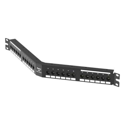 PANDUIT DPA24688TGY - Panel de Parcheo de Impacto / Angulado / Categoría 6 / 24 Puertos / 1UR / 19" | SIERRA STORE