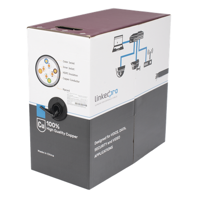 LINKEDPRO BY EPCOM PRO-CAT-5-EXT-LITE-DJ - Bobina de Cable UTP / Cat5e / 305 m (1000 ft) / Doble Forro / Exterior / CMX / 24 AWG / | SIERRA STORE