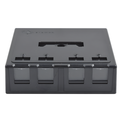 SIEMON MX-SM4-01-D - Caja de Montaje Superficial, Acepta 4 Módulos MAX, Con Puerta Protectora, Color Negro | SIERRA STORE
