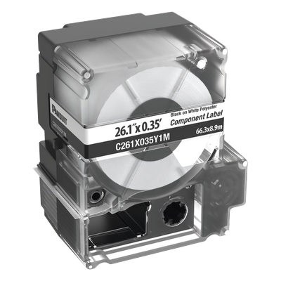 PANDUIT C261X035Y1M - Casete de Etiquetas / Poliéster No Adhesivo / 100 Etiquetas / 2.61 x 0.35 pulg. / 66.3 x 8.9 mm / Identificación | SIERRA STORE