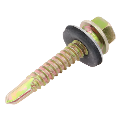 Tornillo Punta Broca / Hexagonal 6.5 x 38 mm (1/4" x 1 1/2") / Sello Montado / Caja 100 Unidades / Fijación Hermética Lámina Acanalada | SIERRA STORE