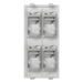 Placa Plana de Voz y Datos con Guardapolvo / 4 Puertos Keystone / Color Blanco / 108 x 52 mm / 5 mm Profundidad / Compatible Cajas | SIERRA STORE