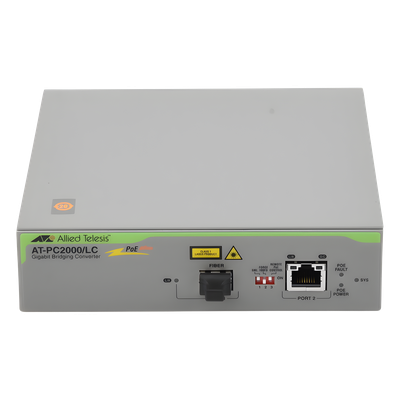 Convertidor de medios Gigabit Ethernet PoE+ a fibra óptica, conector LC, multimodo (MMF), distancia hasta 550 m | SIERRA STORE