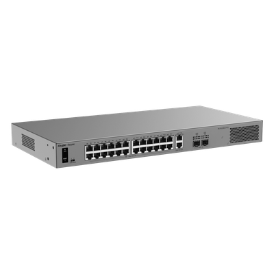 Switch Layer 2 Smart Cloud Managed / 28 Puertos Gigabit / 24 Puertos PoE+ 370 W / Switching 56 Gbps / Forwarding 41.664 Mpps / | SIERRA STORE