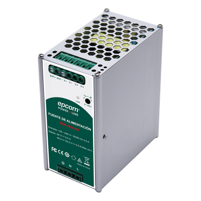Fuente de Alimentación Industrial / Riel DIN / 48 VCC / 5 A / 240 W / Eficiencia ≥ 90% / -20 a 70 °C / Cargador de Batería Integrado | SIERRA STORE