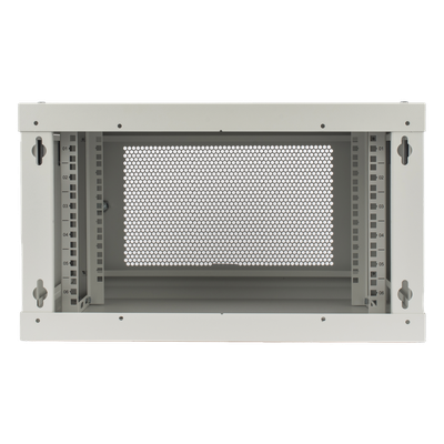 Gabinete de Pared / 6U / 19" / Profundidad 455 mm (1.49 ft) / Carga 80 kg / Acero Reforzado / Puerta Perforada / Color Blanco | SIERRA STORE