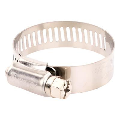 Abrazadera sin fin / Acero inoxidable / Diámetro 3/4 a 1-1/2in / Ancho 1/2in / Tornillo hexagonal templado | SIERRA STORE