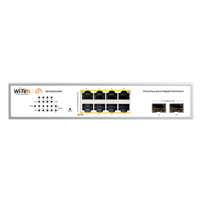 Switch PoE Administrable / 8 Puertos Gigabit PoE af/at / 2 x SFP Gigabit / Presupuesto PoE 120 W / Administración Cloud | SIERRA STORE