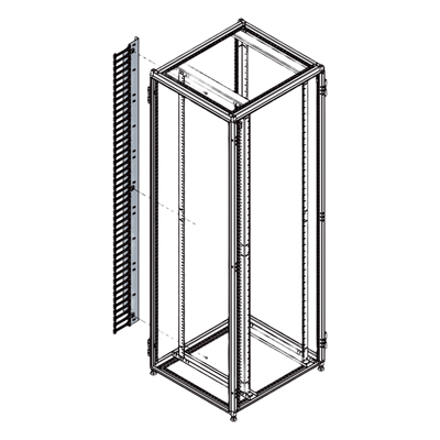 Organizador Vertical de Cables / 45 UR / 2 m (6.6 ft) / 726 Cables / RAL 9005 / Dedos 1.75 pulg / 95x208 mm | SIERRA STORE