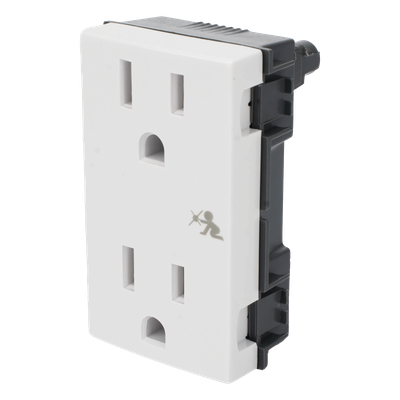 Módulo Dúplex de Contactos Eléctricos / 10A / 127V / Sistema de Seguridad Antiobjetos / Compatible con Cajas para Pavimento / | SIERRA STORE