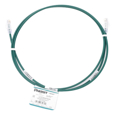 PANDUIT UTP28SP5GR - Cable de Parcheo Cat6 / UTP 28AWG / 1.52m (5 pies) / Verde / Diámetro 3.8mm / CM/LSZH | SIERRA STORE