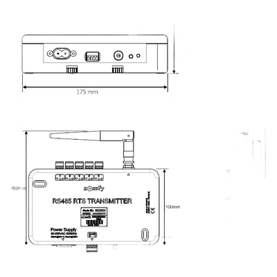 Interfaz de Control / 16 Grupos RTS / RS485 y 5 Contactos Secos / 433.42 MHz / IP20 / 90-255 V | SIERRA STORE