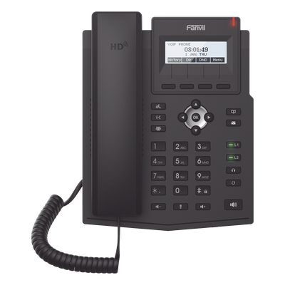 Teléfono IP / 2 Líneas SIP / Pantalla LCD 128x48 / Audio HD G.722 y Opus / Conferencia 3 Vías / PoE 802.3af / OpenVPN / Soporte EHS | SIERRA STORE