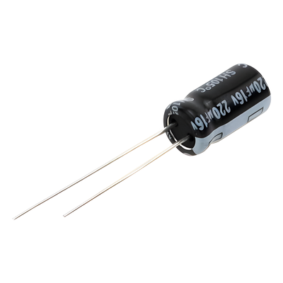 Capacitor Electrolítico Radial / 220 µF / 16 Vcc / 105 °C / 6.3 x 11 mm | SIERRA STORE