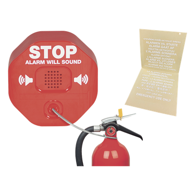 Alarma para Extintor / Sirena 95/105 dB / Detección por Remoción / Alimentación Dual 9V y 12-24 VDC / Carcasa de Policarbonato | SIERRA STORE