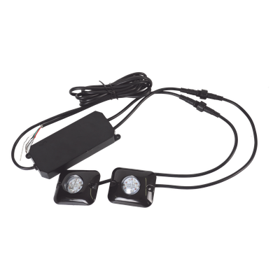 Estrobos LED Ocultos / 12 LED Rojo/Azul / 12 Patrones de Destello / 10-24 VCC / Consumo Máx 1 A / Montaje Permanente | SIERRA STORE