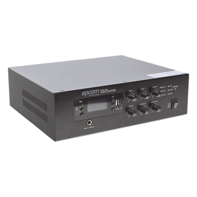 Mini Amplificador Mezclador / 120W RMS / Sistema 70/100V / Bluetooth / MP3 / Tuner FM / Voceo y Música Ambiental | SIERRA STORE