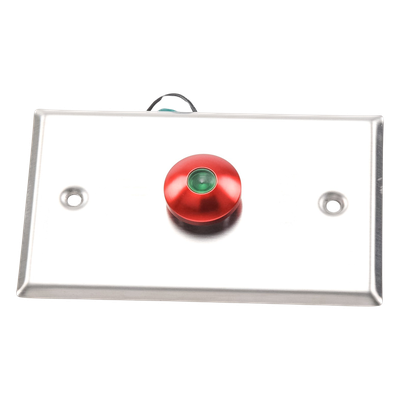 ACCESSPRO APBRRLC - Botón de Parada de Emergencia / Contacto NO/NC / LED 12 VCC / Acero Inoxidable / Ø 16 mm / Placa 115 x 70 x 32 mm | SIERRA STORE